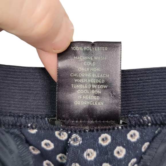 Ann Taylor Spring Summer Thin Flowy Dark Blue Floral Pants With Pockets Size 6 - Picture 10 of 15